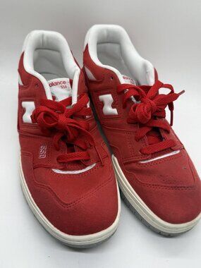 New Balance 550 Red & White Mens Sneakers Lace-Up Athletic Casual Shoes Size 5.5